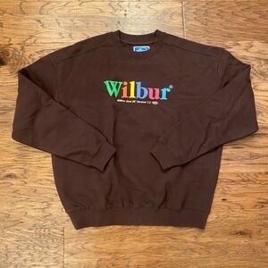 Wilbur Soot Sweatshirt Mens Medium Brown OS-1.2 Version 1.2 Logo Crewneck Fleece